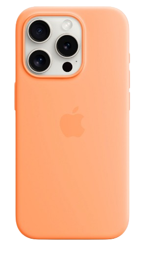 Чохол silicone case with MagSafe для iPhone 15 Pro (Original Quality) Orange Sorbet